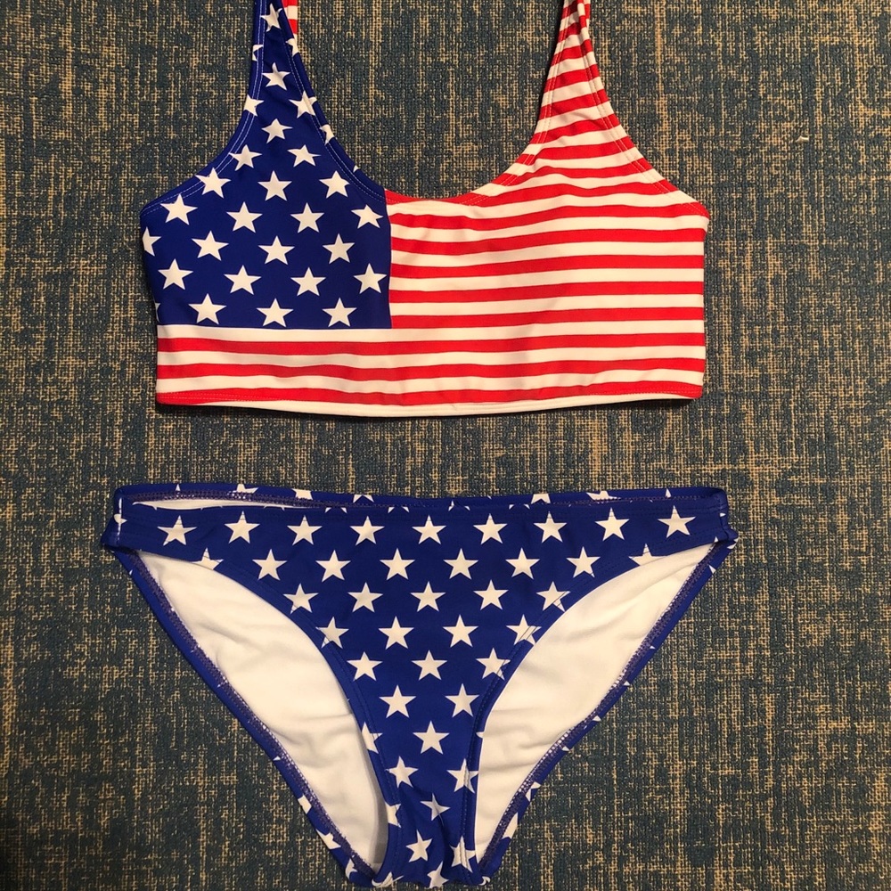 Xhilaration Red, White, and Blue swimsuit